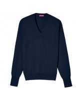 Pull col V en cachemire Bleu marine pour homme