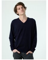 Pull col V en cachemire Bleu marine pour homme