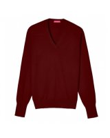 Pull col V en cachemire Bordeaux pour homme