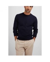 Pull col rond cachemire homme Bleu marine