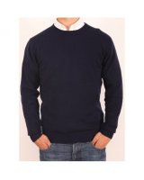 Pull col rond cachemire homme Bleu marine