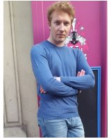Pull col rond en cachemire bleu surf pour homme
