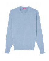 Pull col rond cachemire Bleu glacier Homme