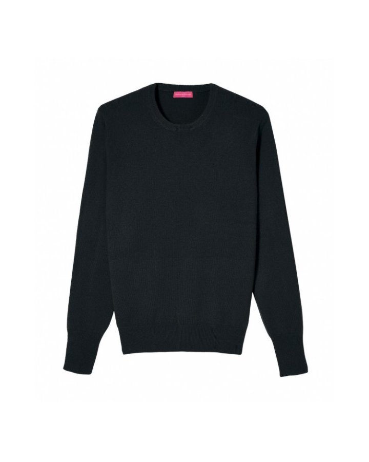 Pull col rond en cachemire Noir pour homme