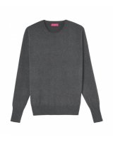 Pull col rond en cachemire gris anthracite pour homme