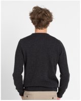 Pull col rond en cachemire gris anthracite pour homme