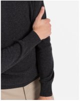 Pull col rond en cachemire gris anthracite pour homme