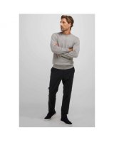 Pull col rond en cachemire gris clair pour homme