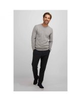 Pull col rond en cachemire gris clair pour homme