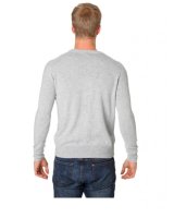 Pull col rond en cachemire gris clair pour homme