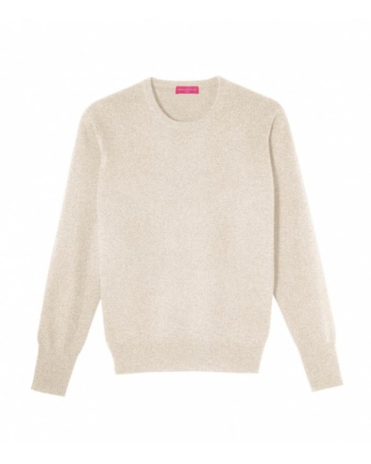 Pull col rond cachemire Beige Homme