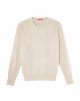 Pull col rond cachemire Beige Homme