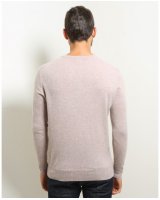 Pull col rond cachemire Beige Homme