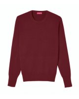 Pull col rond cachemire Bordeaux Homme