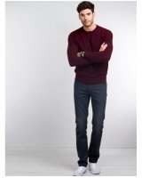 Pull col rond cachemire Bordeaux Homme