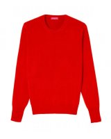 Pull col rond en cachemire Rouge pour homme