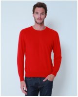 Pull col rond en cachemire Rouge pour homme