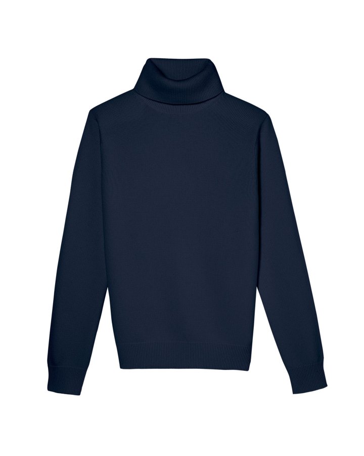 Pull col roulé Bleu marine en cachemire Homme
