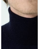Pull col roulé Bleu marine en cachemire Homme Bleu marine