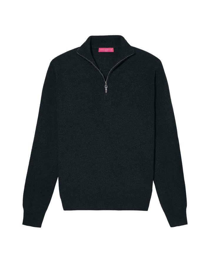 Pull camionneur épais en cachemire noir