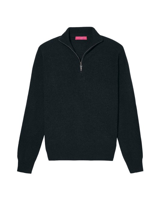 Pull camionneur épais en cachemire noir