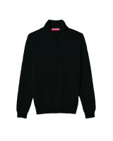 Pull gilet zip en cachemire noir pour homme