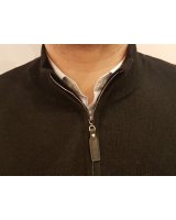 Pull gilet zip en cachemire noir pour homme