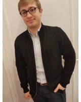 Pull gilet zip en cachemire noir pour homme