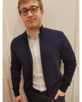 Pull gilet zip en cachemire Bleu marine pour homme