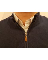 Pull gilet zip en cachemire Bleu marine pour homme