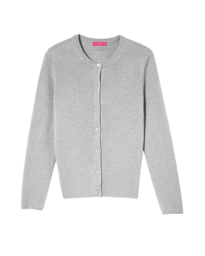 Cardigan en cachemire gris clair pour femme