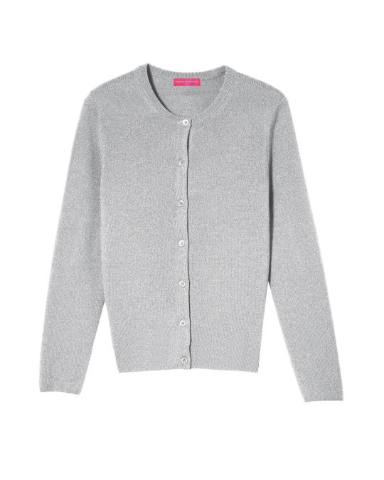 Cardigan en cachemire gris clair pour femme