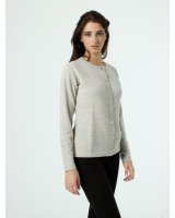 Cardigan en cachemire gris clair pour femme