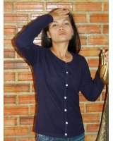 Cardigan en cachemire bleu marine pour femme