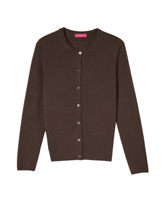 Cardigan en cachemire chocolat pour femme