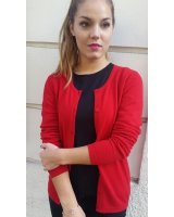 Cardigan en cachemire rouge pour femme