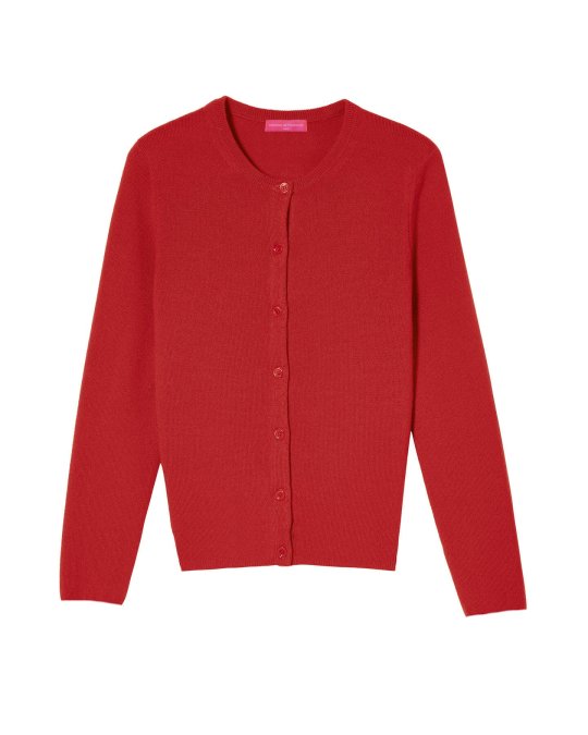 Cardigan en cachemire rouge pour femme