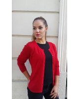 Cardigan en cachemire rouge pour femme