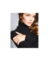 Pull col roulé noir en cachemire pour femme