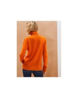 Pull col roulé orange inferno en cachemire pour femme