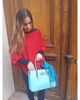 Poncho en cachemire Rouge