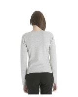 Pull en cachemire col rond manches longues gris clair pour femme