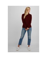 Pull en cachemire col rond manches longues Bordeaux pour femme