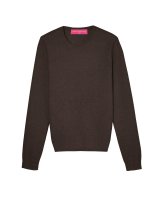 Pull en cachemire col rond manches longues Chocolat