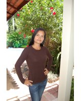 Pull en cachemire col rond manches longues Chocolat