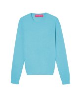 Pull col rond bleu curaçao | Hermine de Pashmina