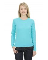 Pull col rond bleu curaçao | Hermine de Pashmina