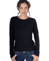 Pull col rond en cachemire bleu marine pour femme