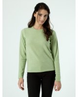 Pull en cachemire col rond manches longues kiwi