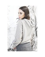 Gilet zip capuche Gris clair en cachemire